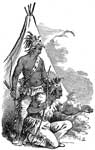 American Indian Clipart: Two Indians and Teepee