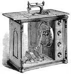 Antique Sewing Machines: F. F. Machine on a Full Cabinet Case