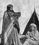 Crow Indians: A Crow Grandmother, Mother, and Child