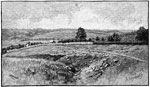 Fort Donelson Civil War: View Near Dover Toward the Interior Works of Fort Donelson with the Hedge of the National Cemetery on the Right
