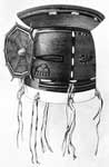 Hopi Kachina Masks: Kachina Helmet with Raid Cloud Symbol on Cheek, squash Blossom Symbol on One Side