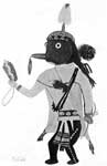 Hopi Kachina Masks: Indian Drawing Representing a War Kachina