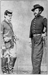 John Wilkes Booth Death: 
			  Seargeant Boston Corbett, who shot Wilkes Booth and Captain E. P. Doherty, of 16th New York Cavalry, who captured Booth