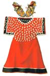 Native American Clothing: Cheyenne Squaw Dress Ornamented with Elk Eye-Teeth and Beaded Moccasins