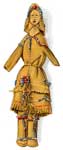 Native American Crafts: Indian Doll with Wooden Head, Dressed in Buckshin and Beads