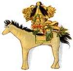 Native American Crafts: Kiowa Doll Warrior Mounted on a Doll Horse