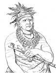 Native American Jewelry: Haw-Che-Ke-Sug-Ga - He Who Kills the Osages, Chief of the Missouria with Necklace of Grizzly Bears' Claws