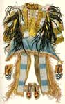 Sioux Clothing: Red Cloud's Buckskin War Shirt, Ornamented with Human Scalps and Bead, Beaded Leggings and Moccasins