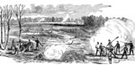 The Battle of Yorktown: Martin's Massachusetts Battery C Opening Fire on the Confederate Fortifications near Yorktown