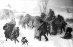 Underground Railroad Pictures: African-Americans in wagon and on foot escaping from slavery