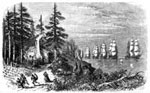 War of 1812 History: Cockburn's Fleet Sailing Up the Potomac